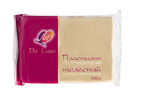 Пластилин скульптурный ЛУЧ "Люкс" 0,3 кг телесного цвета 