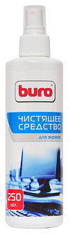 Спрей "BURO BU-Sscreen" для очистки экранов мониторов, телевизоров, ноутбуков и другой техники от грязи, пыли и отпечатков пальцев 250мл
