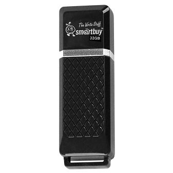 Флеш-носитель  32Gb USB2.0 SmartBuy "Quartz", черный,  предназначен для хранения и переноса цифровых данных. 