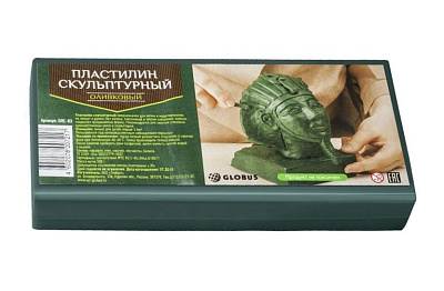 Пластилин скульптурный  ПЛС-03, 0,5 кг, цвет оливковый