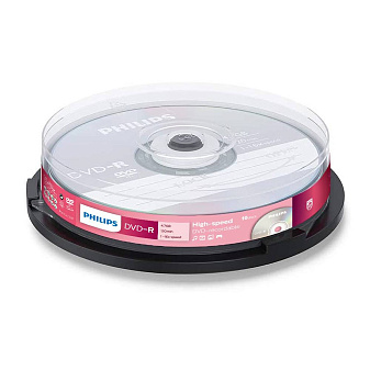 Диск DVD-R  1шт/уп, Philips Cake Box, 4.7ГБ, 16х