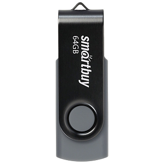 Флеш-носитель  64Gb USB2.0 SmartBuy "Twist", серый,  предназначен для хранения и переноса цифровых данных. 