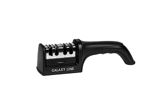 Точилка механическая для ножей и ножниц GALAXY GL9010л, черный/серебристый, с алмазным покрытием, эргономическая ручка, время заточки 1 минута