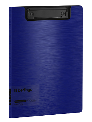 Планшет А-5+ Berlingo "Steel&Style с крышкой и верхним зажимом, из  полиформа, цвет синий ,толщина 1800 мкр