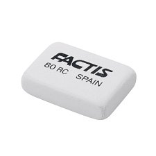 Ластик FACTIS 80 RC прямоугольный, в картонном держателе, из синтетического каучука, размер 28х20х7мм, цвет белый 
