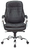 Кресло T-9950/BLACK-PU. Обивка - экокожа, цвет черный. Подлокотники хром с мягкими накладками из экокожи. Хромированная крестовина, Механизм Мультиблок. Нагрузка до 180 кг.