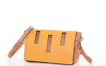 Сумка женская из натуральной кожи MATTIOLI 013-19C, размер 28x16x12 см, цвет оранжевый