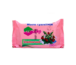 Мыло туалетное  200 гр " Земляничное", упаковка - флоу-пак