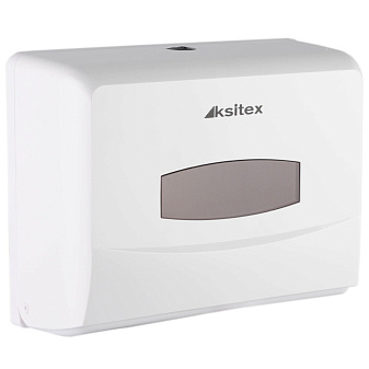 Полотенцедержатель для листовых полотенец Z- сложения KSITEX TH-8125A, рассчитан на 1-у упаковку полотенец, пластик ABS, пластиковый замок, размеры: 205х260х109 мм, цвет  белый