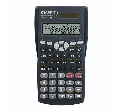 Калькулятор научн STAFF 10 разр. STF-810 143х78х13 мм, для ЕГЭ по Физике,Химии и Географии, черный