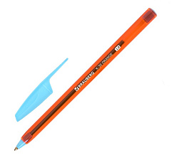 Ручка шариковая BRAUBERG "X-30 ORANGE", синий стержень, 1,0 мм, корпус прозрачный оранжевый