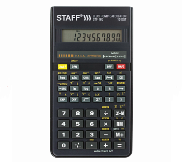 Калькулятор научн STAFF 10 разр. STF-165 143х78х13 мм, для ЕГЭ по Физике,Химии и Географии, черный