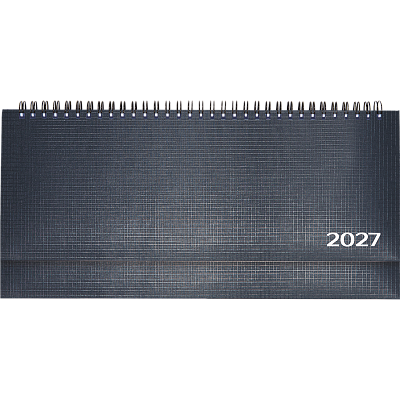 Планинг 2027 Attomex. Lancaster 128 стр, балакрон, размер 294х142мм, на спирали, цвет синий