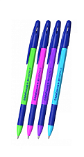 Ручка шариковая ErichKrause R-301 "Neon Stick&Grip", синий стержень,1,0 мм, корпус ассорти, резиновая манжетка