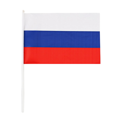 Флаг Российской Федерации, 30х45 см, шток 60 см, полиэфирный шёлк