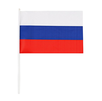 Флаг Российской Федерации, 30х45 см, шток 60 см, полиэфирный шёлк