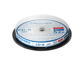 Диск CD-R  10шт/уп, CROMEX (КРОМЕКС) Cake Box, 700 МБ 52х