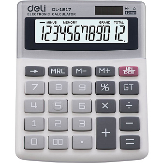 Калькулятор Deli 12 разряд. E1217  133,5х106х33 мм, бухгалтерский, настольный, цвет белый