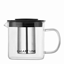 Чайник заварочный Galaxy GL9358л, объём 600мл, термостойкое стекло, фильтр из нержавеющей стали, носик антикапля