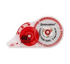 Корректирующая лента BRAUBERG EXTRA LENGTH, ширина 5мм, длина 40м, цвет ассорти, в блистере