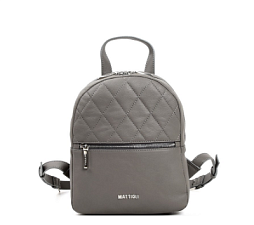 Рюкзак женский из натуральной кожи MATTIOLI 012-23C, размер 21x26x9 см, цвет серый
