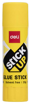 Клей-карандаш " Deli Stick UP" на основе PVP (ПВП) 20гр, желтый корпус 