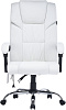 Кресло Cactus CS-CHR-OC02M-WT с вибромассажем, материал экокожа цвет белый, Крестовина сталь, Механизм Топ-ган, Максимальная нагрузка до 120 кг