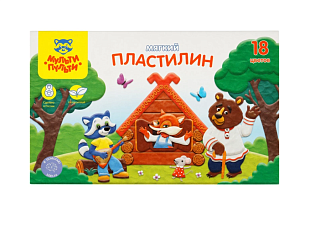 Пластилин  18 цветов "Мульти-Пульти" мягкий, 216 грамм